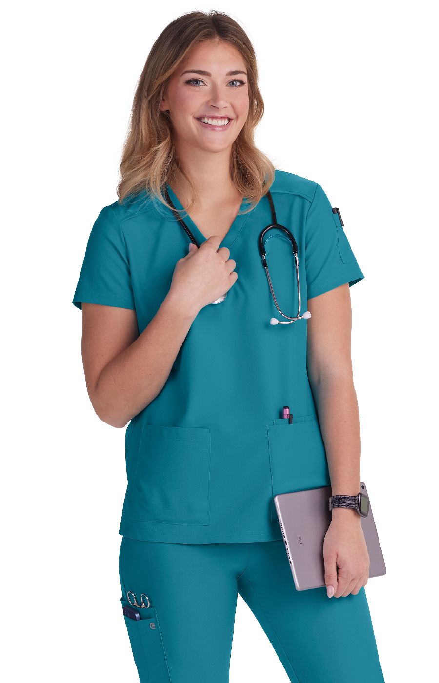 koi Cardi Women&#39;s 3-Pocket V-Neck Scrub Top