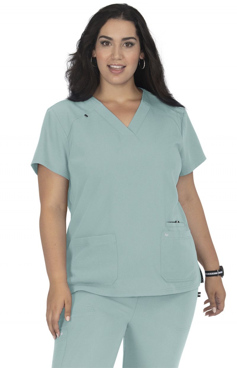 Next Gen Hustle and Heart Women&#39;s 3-Pocket Stretch Scrub Top