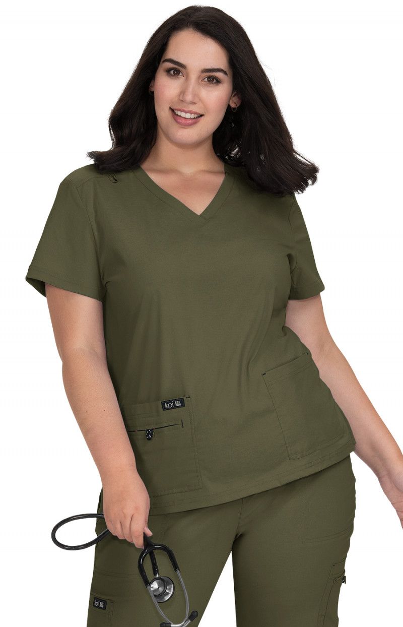 koi Basics Becca Women&#39;s 4-Pocket Stretch Scrub Top