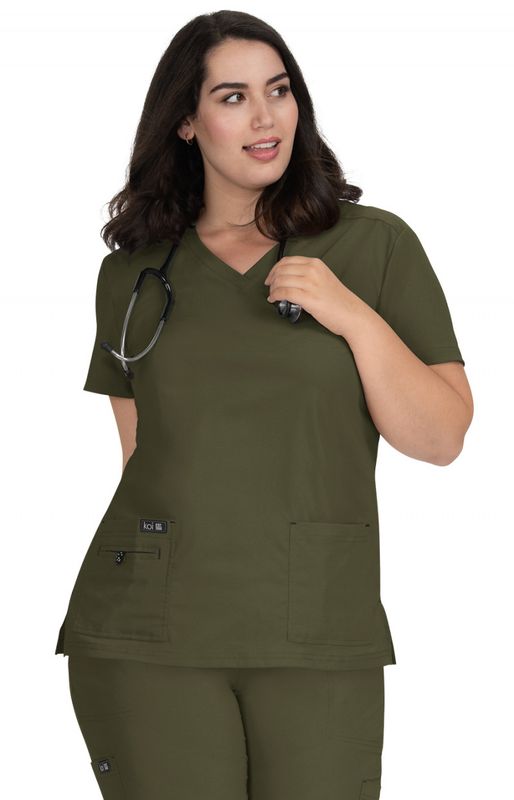 koi Basics Becca Women&#39;s 4-Pocket Stretch Scrub Top