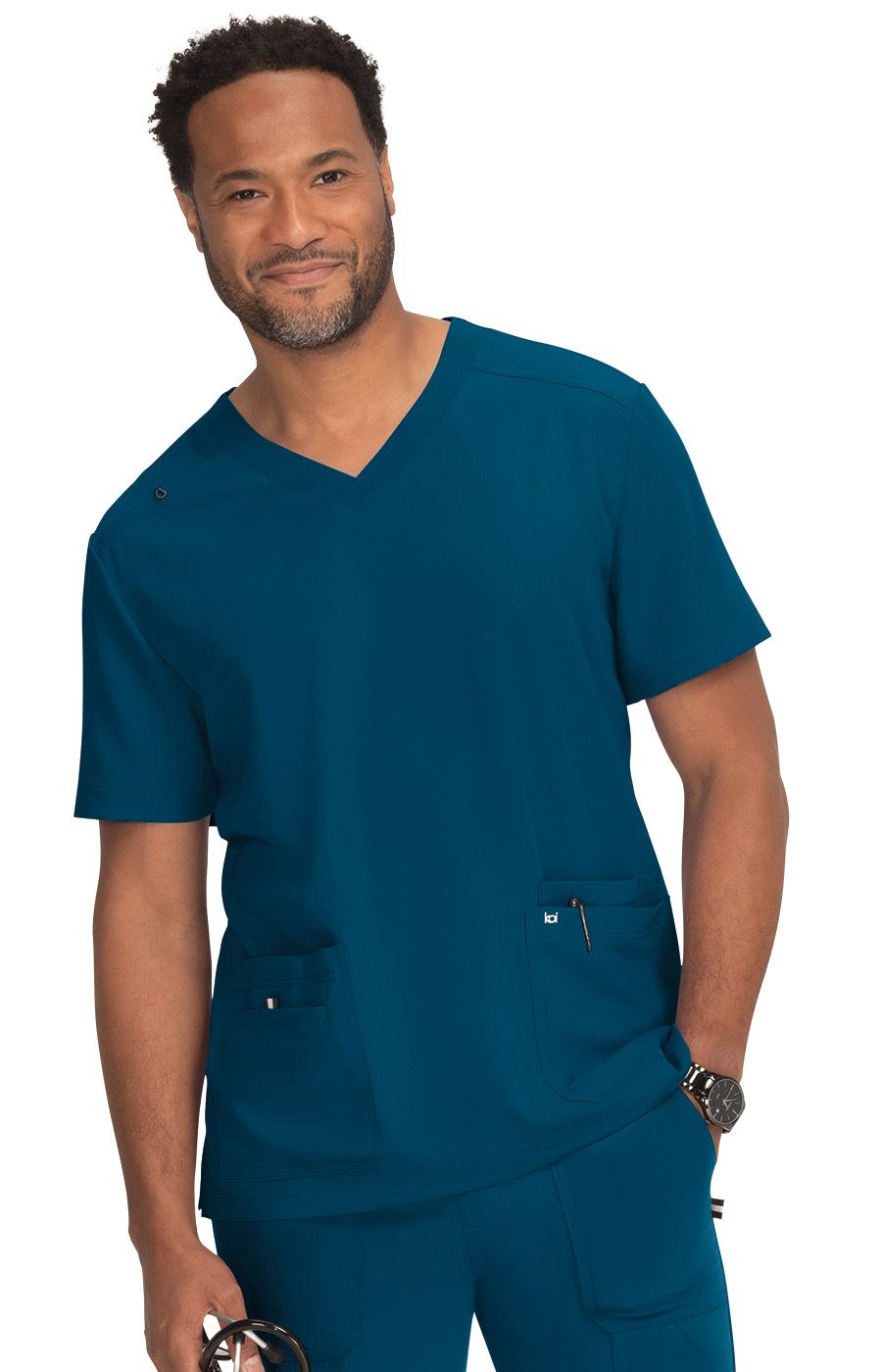 koi Next Gen Free to Be Men&#39;s 4-Pocket Scrub Top