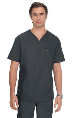 koi Classics Jason Men&#39;s 4-Pocket Henley Neck Scrub Top