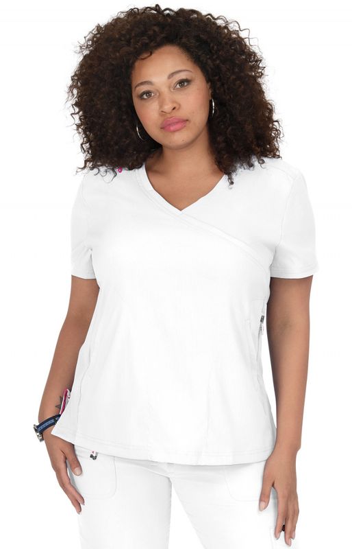 koi Lite Philosophy Women&#39;s 3-Pocket Mock-Wrap Scrub Top