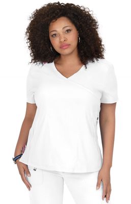 koi Lite Philosophy Women&#39;s 3-Pocket Mock-Wrap Scrub Top