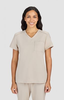 Cureology x koi Aura Women&#39;s 2-Pocket V-Neck Tuck-In Scrub Top