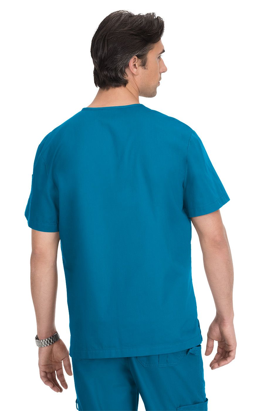 koi Classics Jason Men&#39;s 4-Pocket Henley Neck Scrub Top