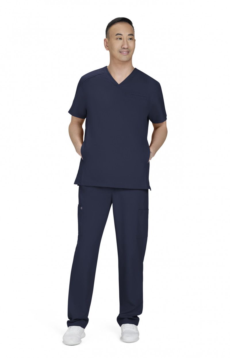 Cureology Stasis Men&#39;s 3-Pocket V-Neck Scrub Top