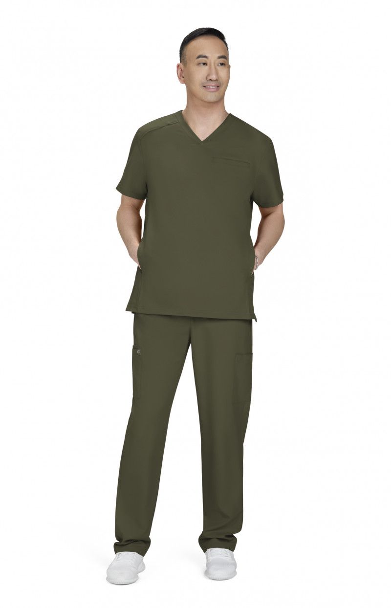 Cureology Stasis Men&#39;s 3-Pocket V-Neck Scrub Top