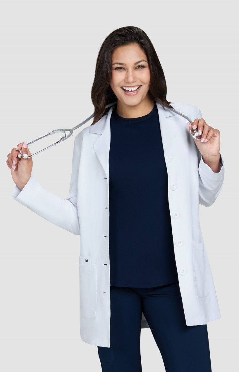 koi Scrubs Essentials Connect Women’s Water Repellent 3-Pocket Lab Coat