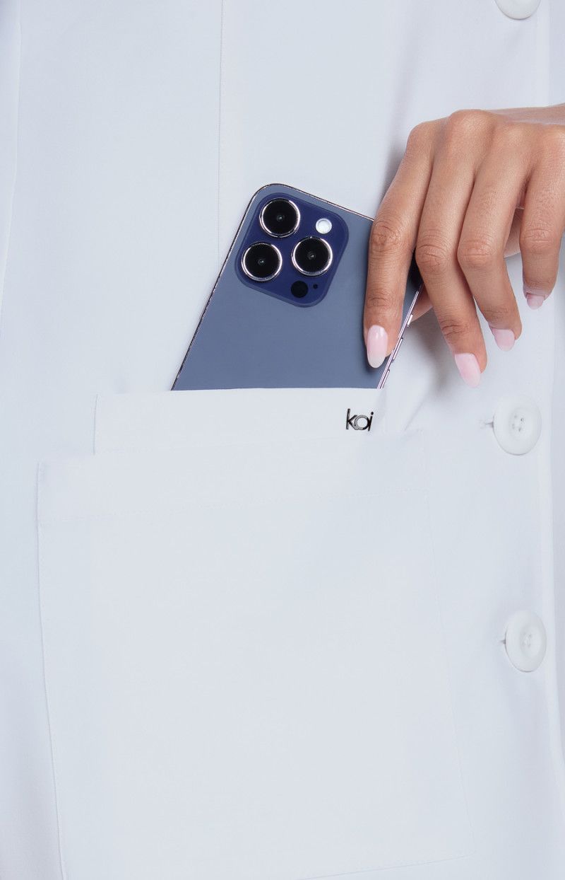 koi Scrubs Essentials Connect Women’s Water Repellent 3-Pocket Lab Coat