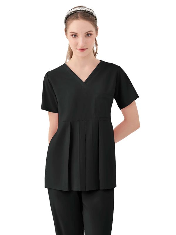 Women&#39;s One-Pocket ASPEN Peplum Maternity V-Neck Top