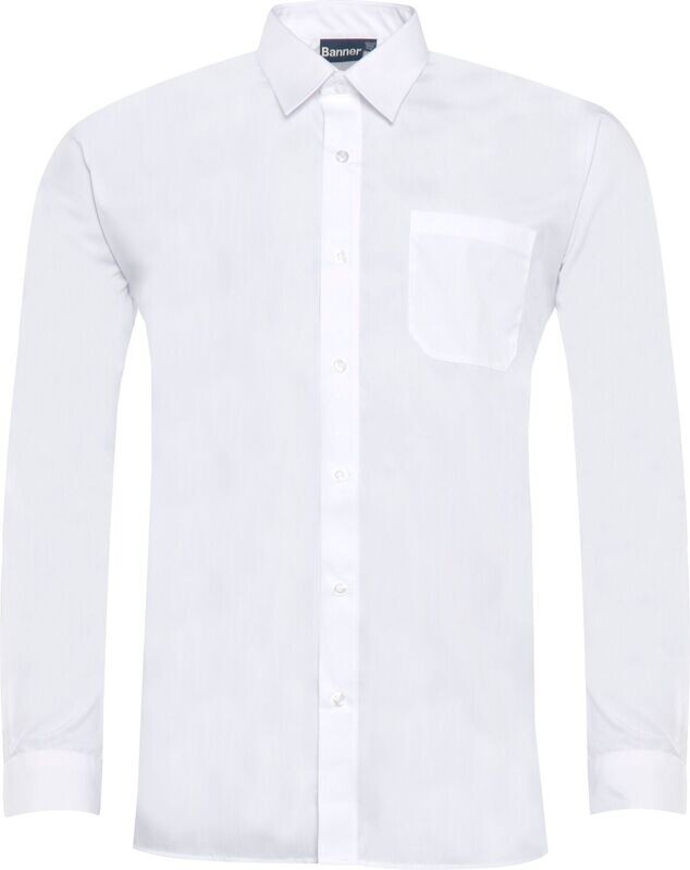 White Long Sleeved Shirts - Collar 11-14 Inches