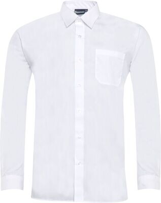 White Long Sleeved Shirts - Collar 11-14 Inches