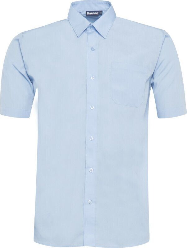 Blue Short Sleeved Shirts - Collar 14.5 to 17.5