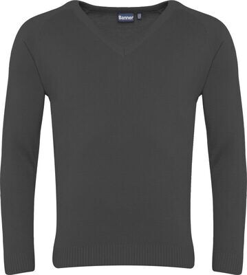 Grey V Neck Jumper