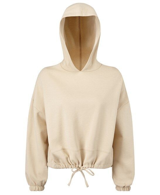 Manifest Cropped Oversized Hoodie, Colour: Nude
