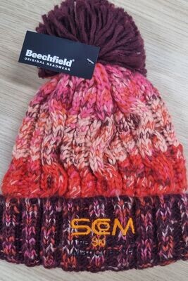 Ski Club of Manchester Corkscrew Pompom Beanie