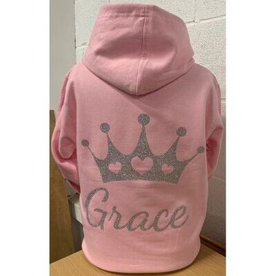 Glitter Crown Printed Hoodie