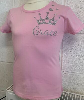 Glitter Crown Printed T-Shirt