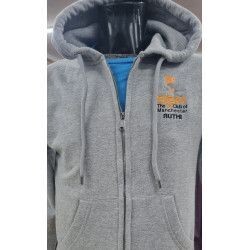 Ski Club of Manchester Ladies Organic Zipped Hoodie, Colour: Grey