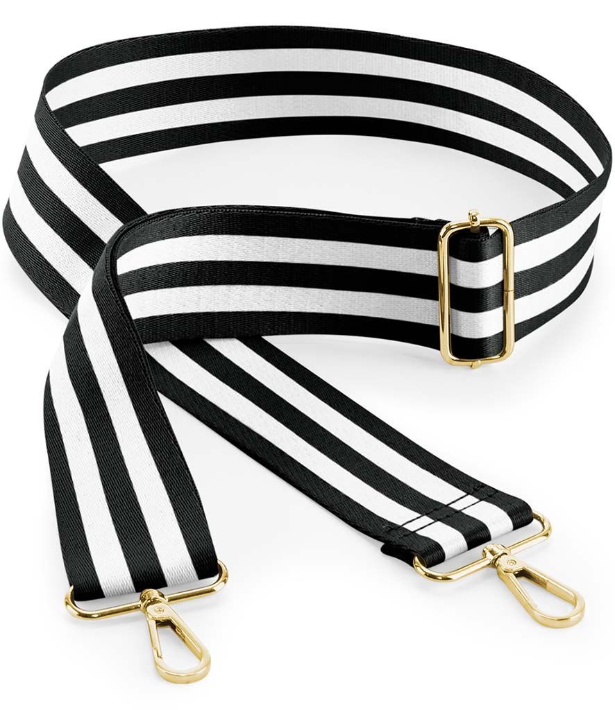 Boutique Adjustable Bag Strap, Colour: Black/White