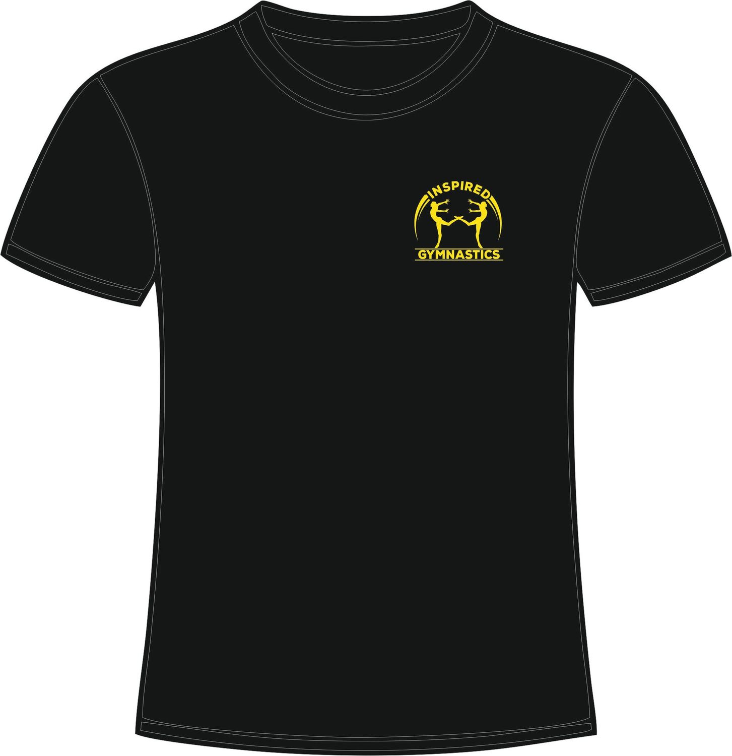 Inspired T-Shirt, Colour: Black T-Shirt with Yellow Logo