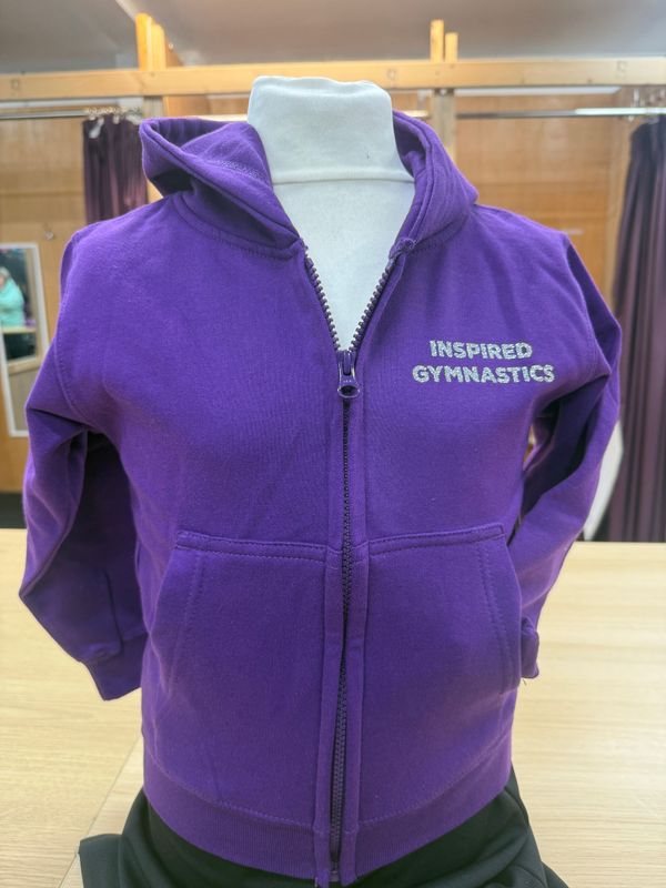 Purple Inspired Gymnastics Zipped  Hoodie