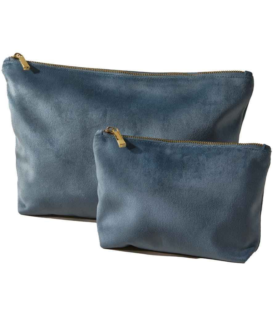 Boutique Velvet Accessory Bag, Colour of Bag: Blue Topaz