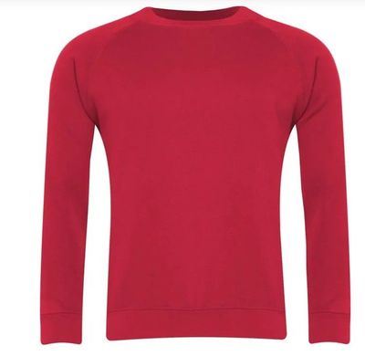 Plain Red Round Neck Sweatshirt