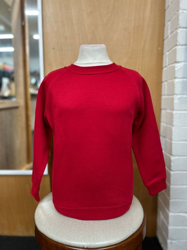 Plain Red Round Neck Sweatshirt