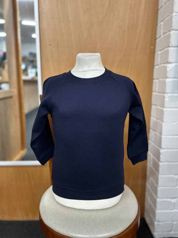 Plain Navy Round Neck Sweatshirt