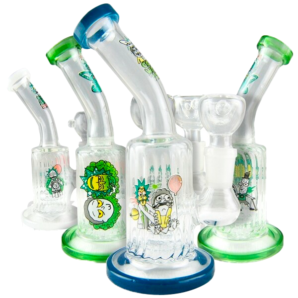 WP-2038 6" Famous Character Ripple Glass Water Pipe | Dome Perc l Stemless | 5 Assorted Designs