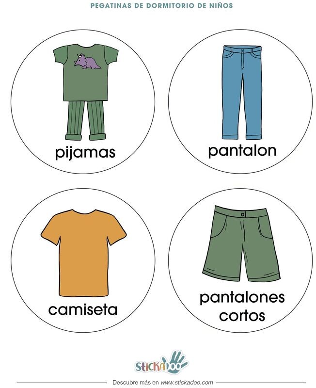 Boys Clothing Stickers Spanish