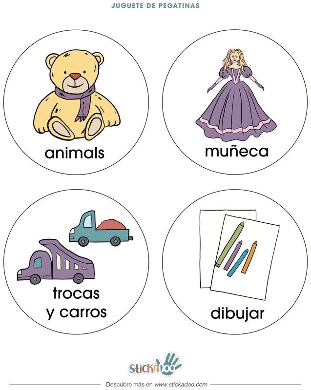 Toy Bin Stickers Spanish