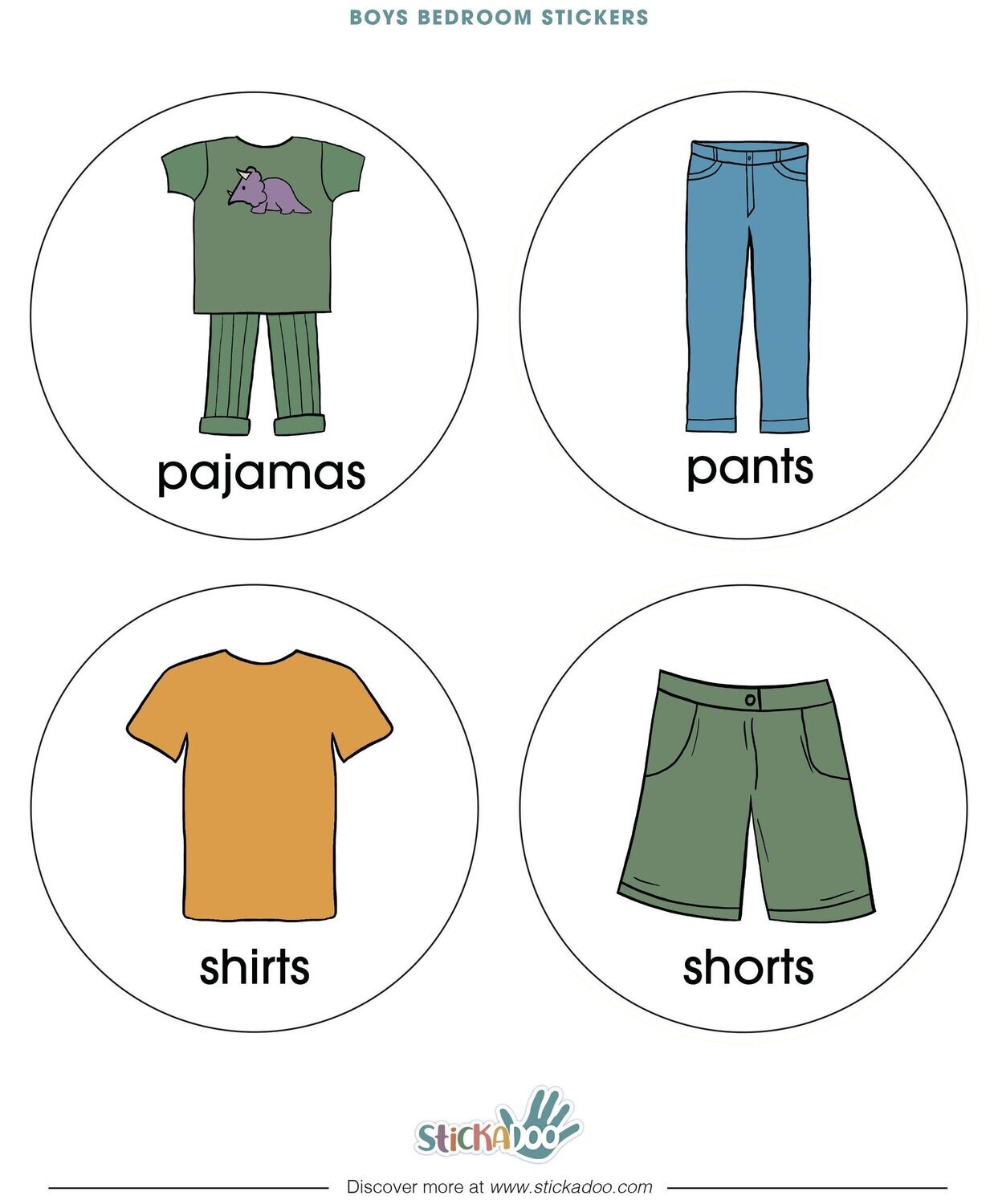 Boys Clothing Stickers English