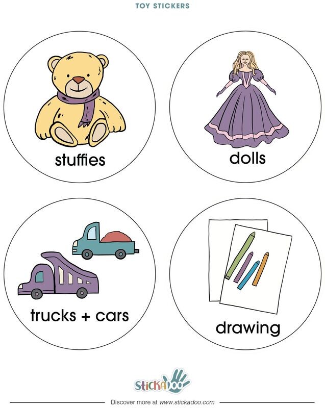 Toy Bin Stickers English