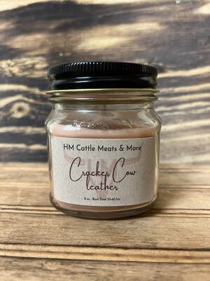 Cracker Cow Leather Candle 8 oz