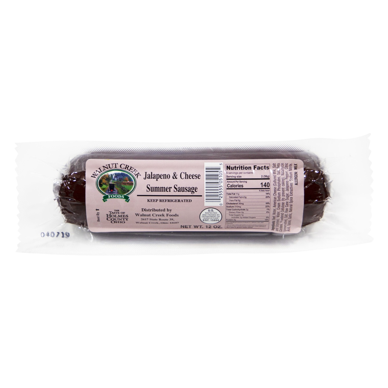 Summer Sausage Jal & Cheese 12oz Summer Sausage Jal & Cheese 12oz