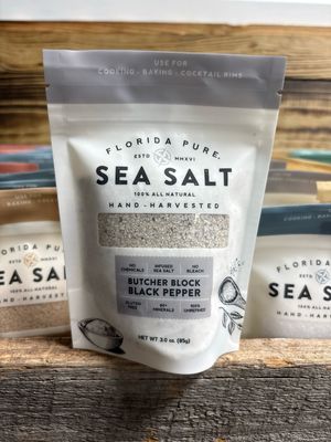 Florida Pure Sea Salt Black Pepper 3 oz Pouch Florida Pure Sea Salt Black Pepper 3 oz Pouch