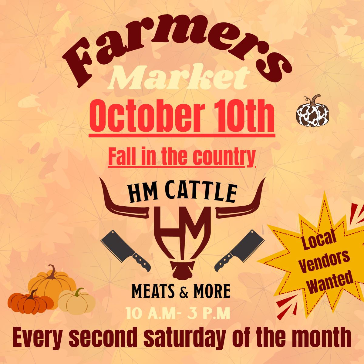 Farmer's Market - 2nd Saturday of every month - Vendor Farmer's Market - 2nd Saturday of every month - Vendor