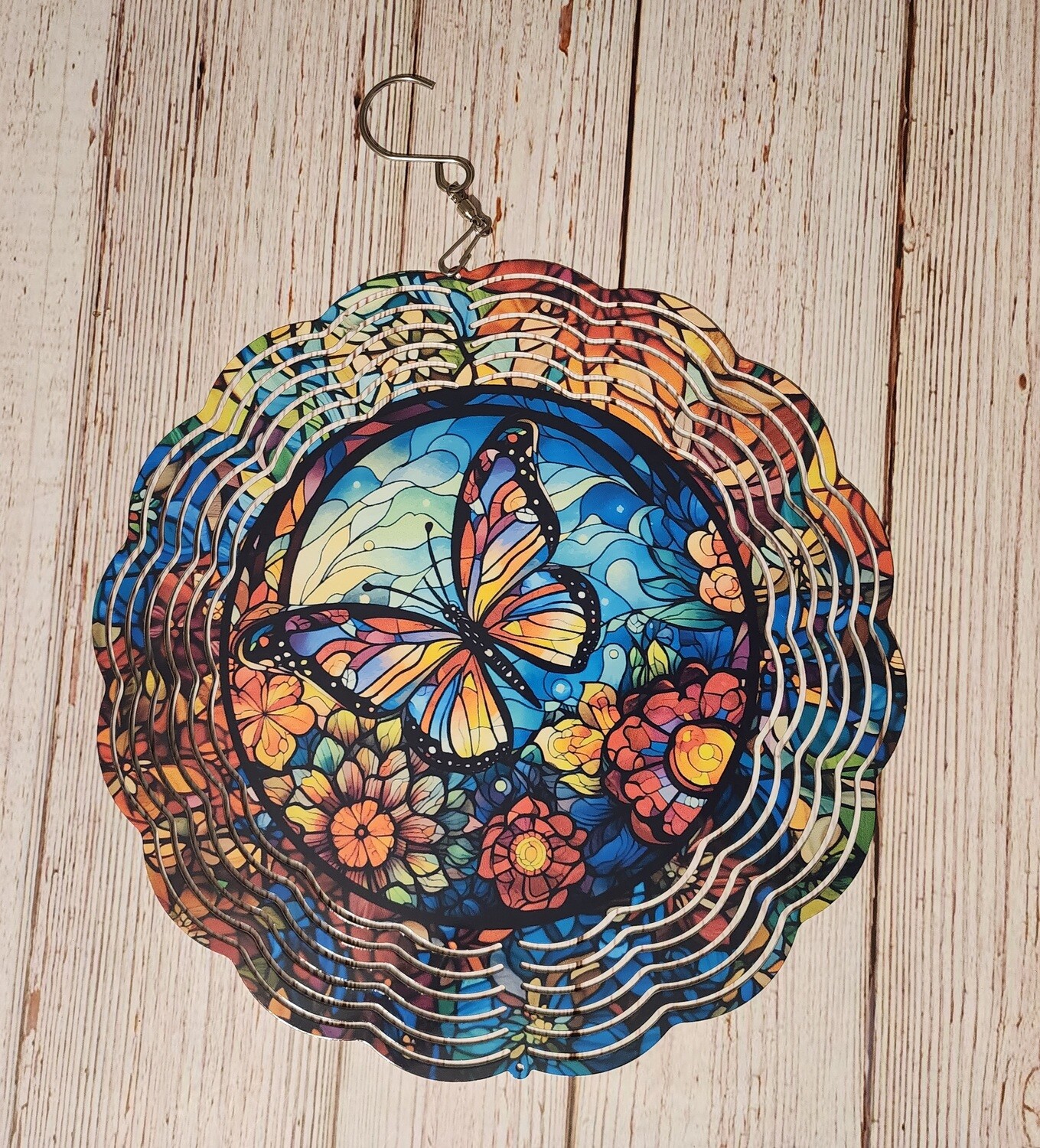 Butterfly Stained Glass 10 inch wind spinner