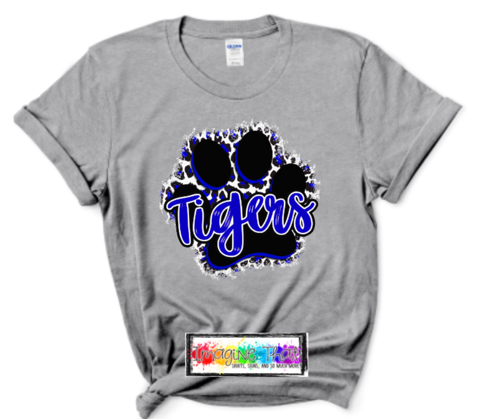 Tigers Royal Blue Leopard Paw Print