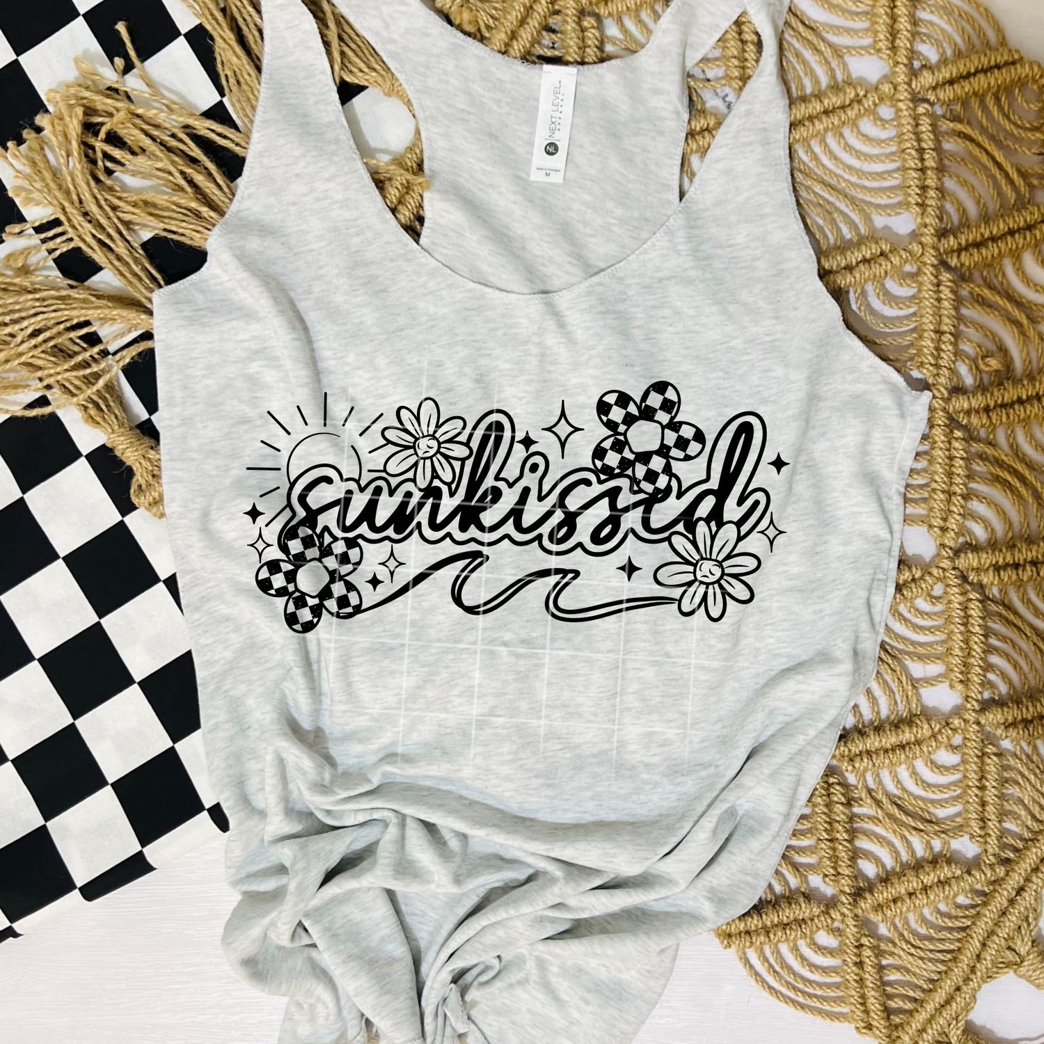 Sunkissed summer checked DTF Transfer