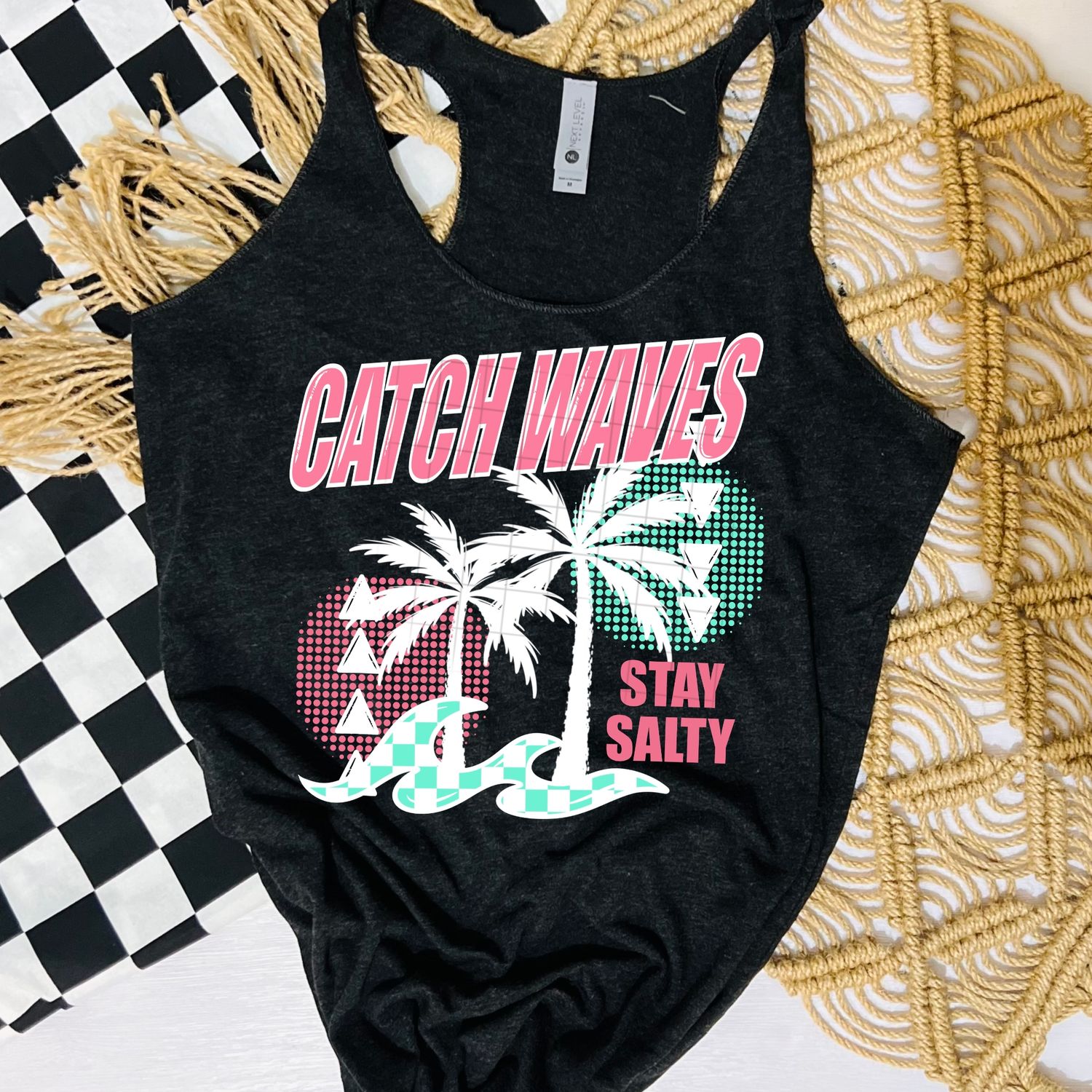 Catch waves stay salty, summer DTF Transfer