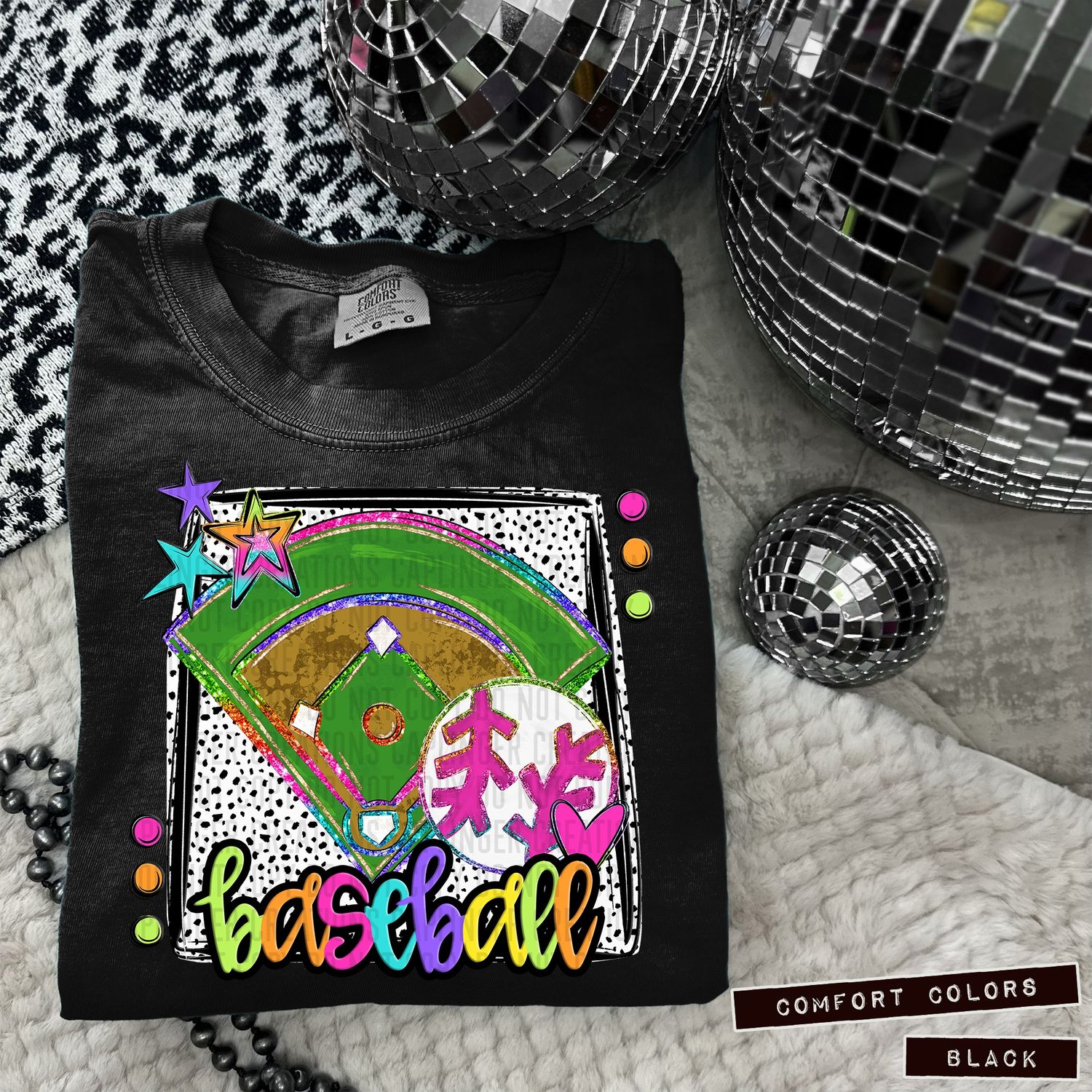 Colorful Preppy baseball DTF Transfer