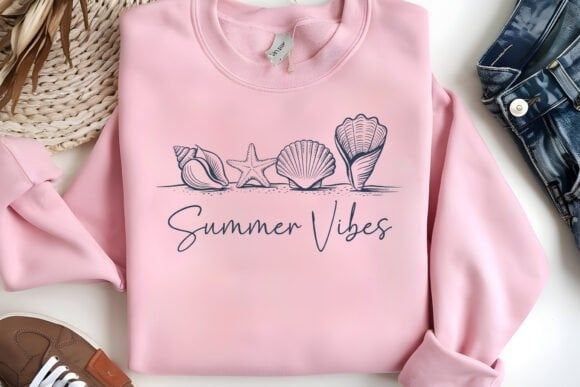 Summer vibes beach shells DTF Transfer