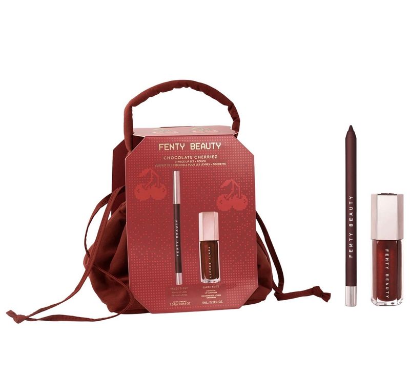 FENTY BEAUTY BY RIHANNA Chocolate Cheriez 2 Piece Lip Set + Pouch