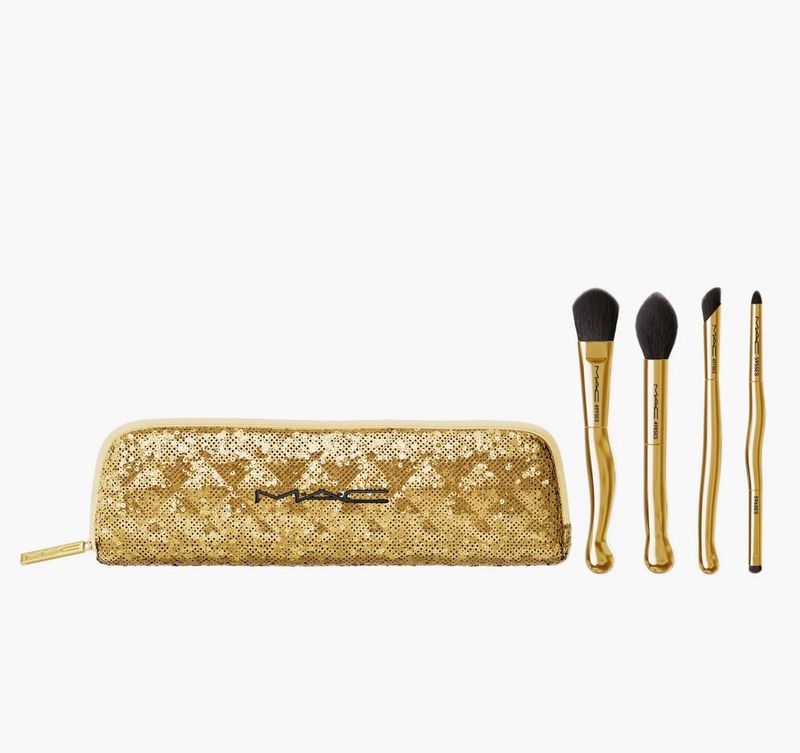 MAC Golden Touch Mini Makeup Brush Travel Holiday Set