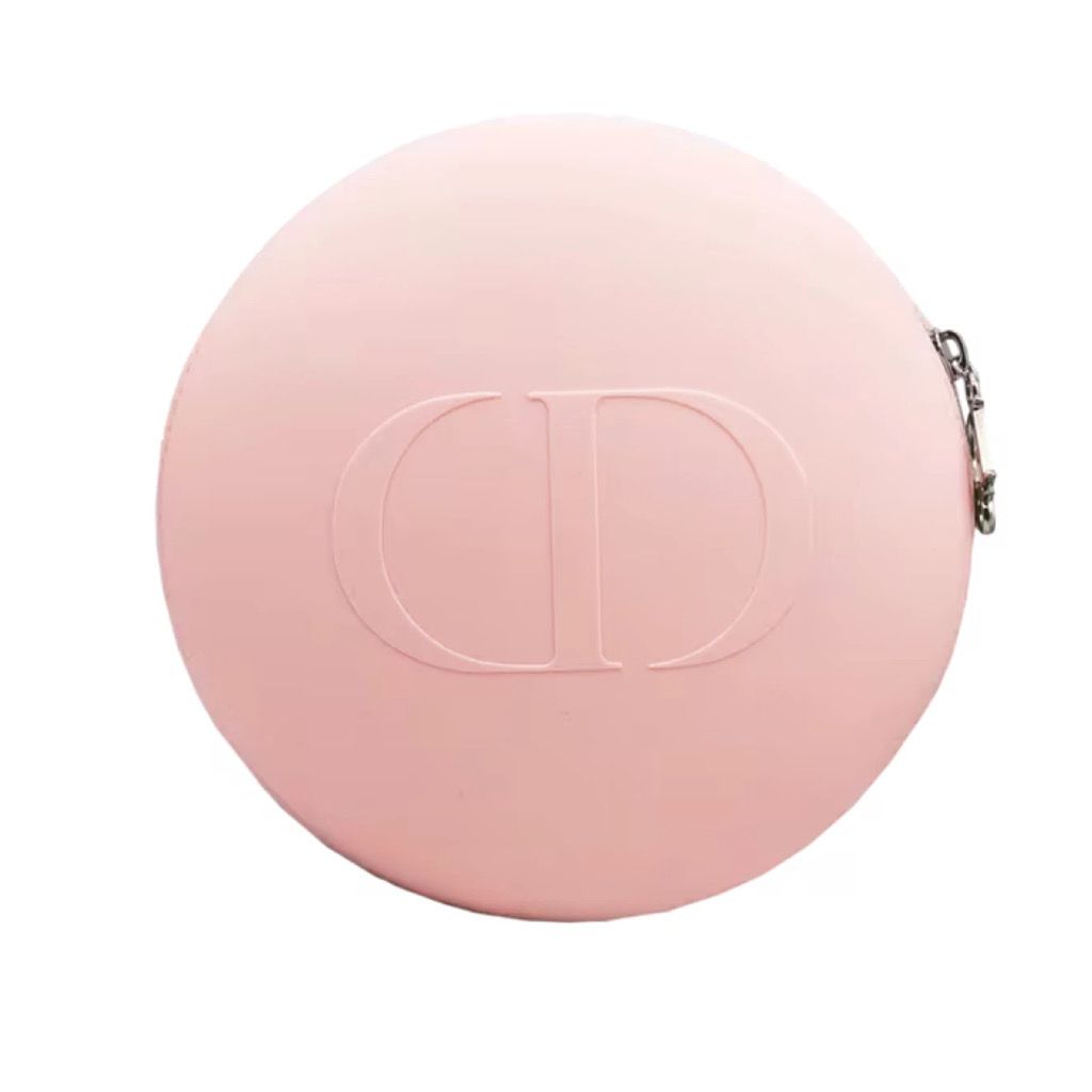 Dior Pink Round Silicon Makeup Pouch