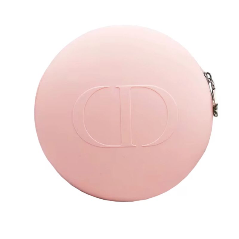 Dior Pink Round Silicon Makeup Pouch